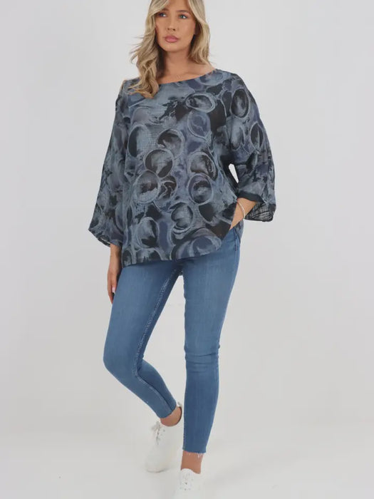 Hazel - Italian Print Circle Top