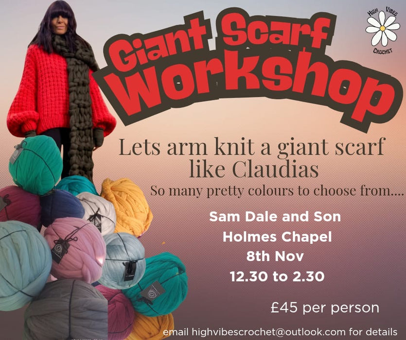 Armfullness - Arm Knitting Giant Scarf! Saturday 8th November 12:30-2:30