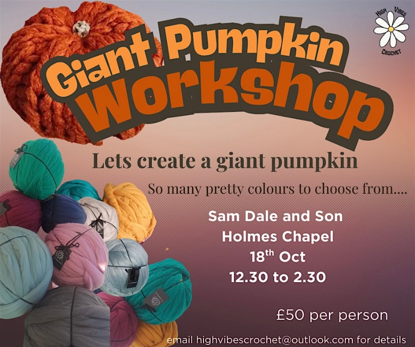 Armfullness Arm Knitting Workshop - Giant Pumpkins! Saturday 18th October 12pm-2pm