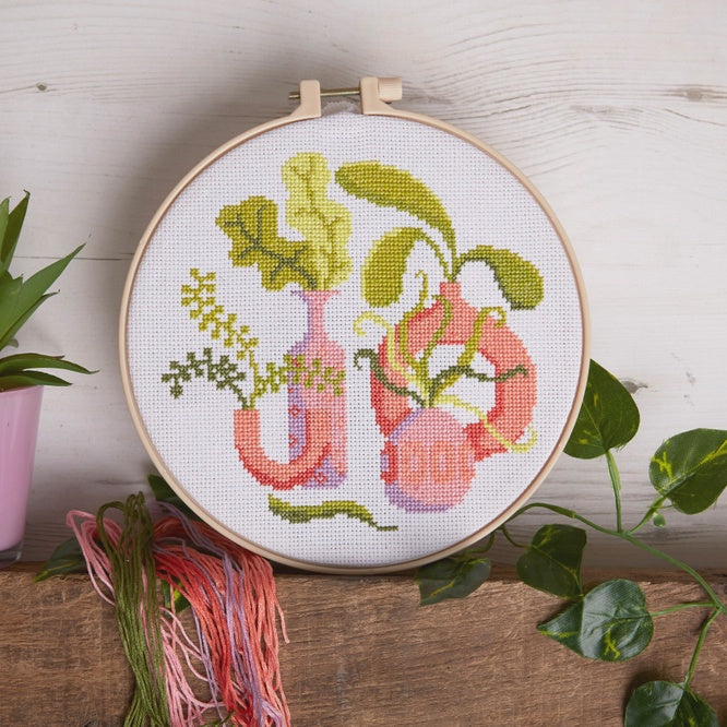 Simply Make Cross Stitch Craft Kit - Vases Design