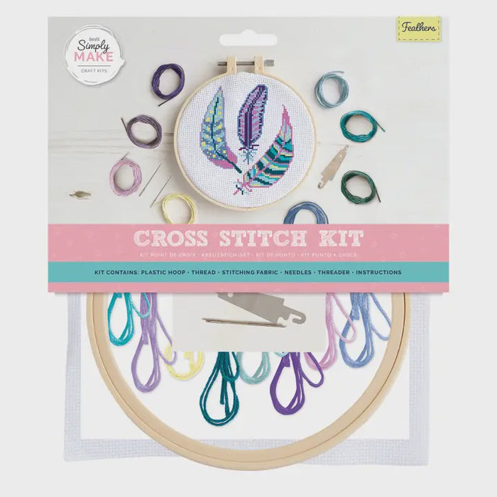 Simply Make Cross Stitch Kit - Feathers