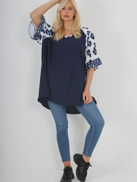 Roxy - Short Sleeve Frill Top - Navy