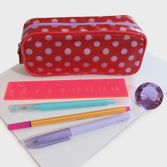 Red Spotty Pencil Case
