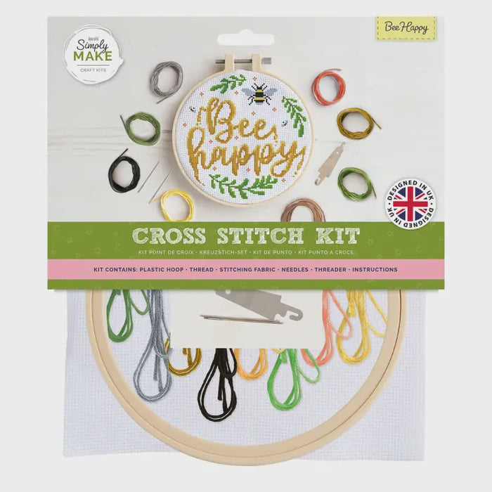 Simply Make Cross Stitch Craft Kit- Bee Happy