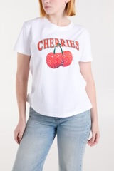 Cherries Embellished Print Tshirt