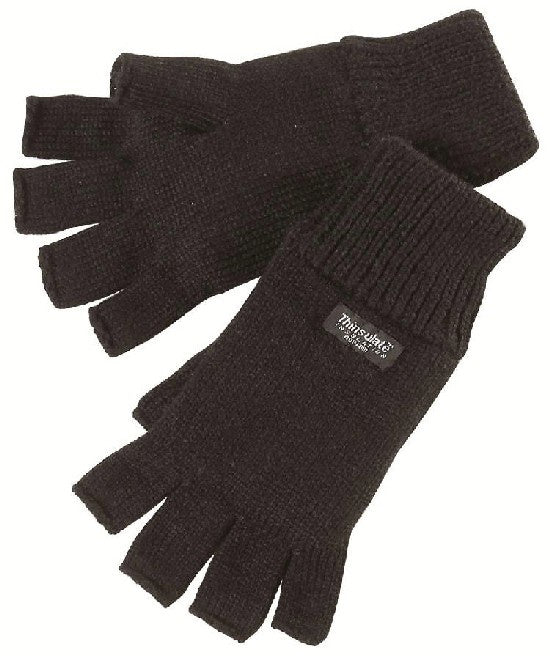 Thinsulate Fingerless Gloves - Black