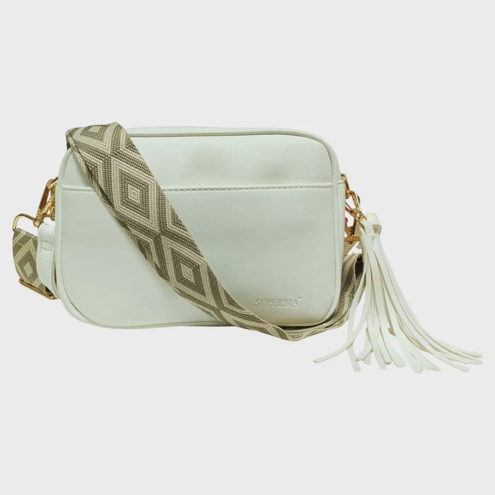 Soft Body Camera Bag with Extra Strap - White