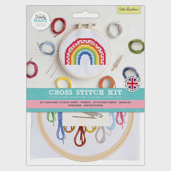 Simply Make Cross Stitch Kit - Boho Rainbow