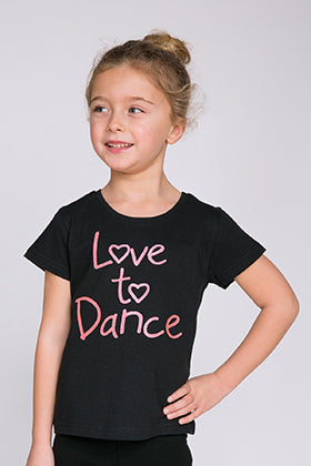 Love to Dance Glitter print Tshirt
