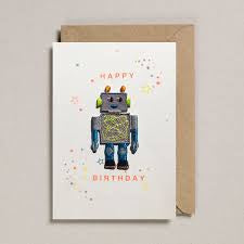 Patch Cards Happy Birthday Robot