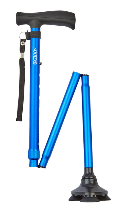 Ziggy Tribase Folding Walking Stick - Blue
