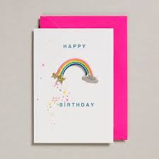 Patch cards Happy Birthday Rainbow