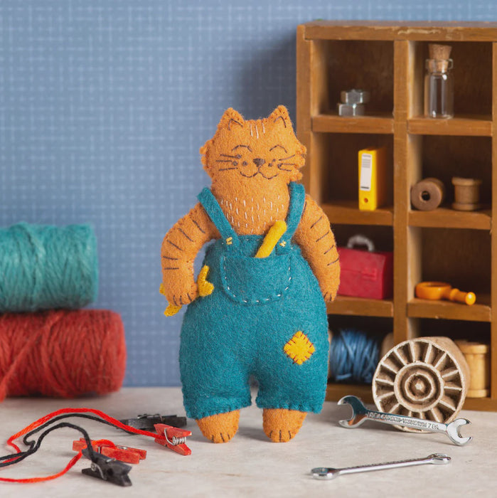 Mr Cat the Mechanic Felt craft mini kit