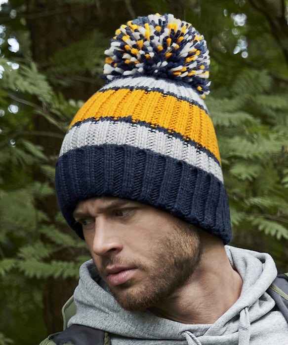Dijon Blue Hygge Striped Beanie bc392
