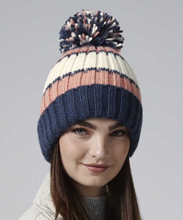 Marshmallow Sundae Hygge Striped Beanie bc392