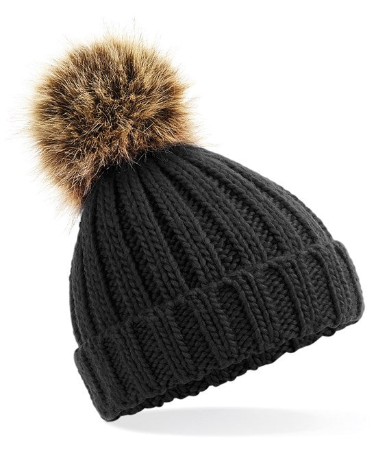 Infant Black Chunky Beanie b412b