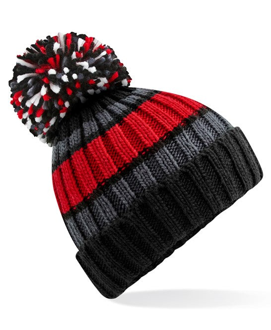 Black Cherry Hygge Striped Beanie b392
