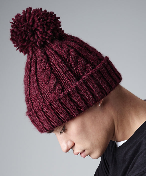 Burgundy Melange Beanie bc480