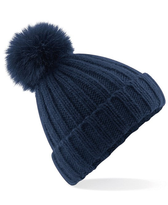 Navy Verbier Fur Beanie bc413