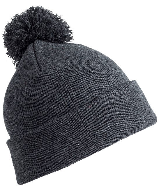 Charcoal Junior Pom Pom Beanie rc28j