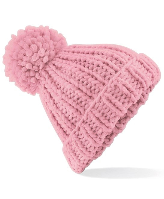 Oversized Hand Knitted Beanie Dusky Pink
