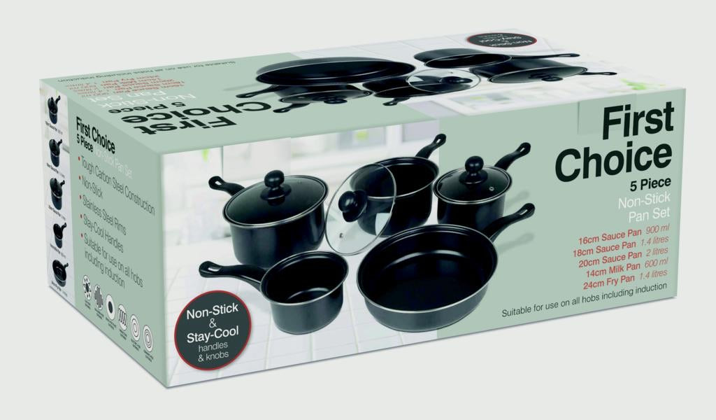 5 Piece Non Stick Pan Set - Amazing Value