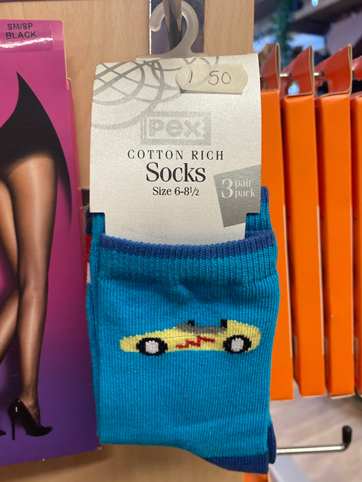 Pex Race car socks 2 pair