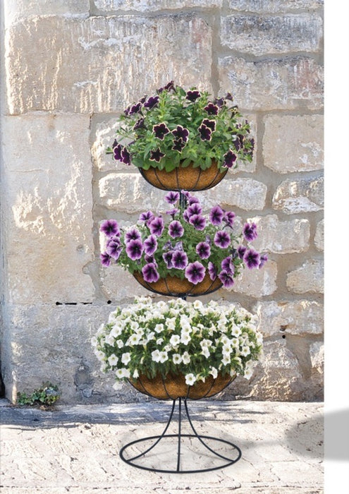 Three Tier Fountain Planter with coco lining