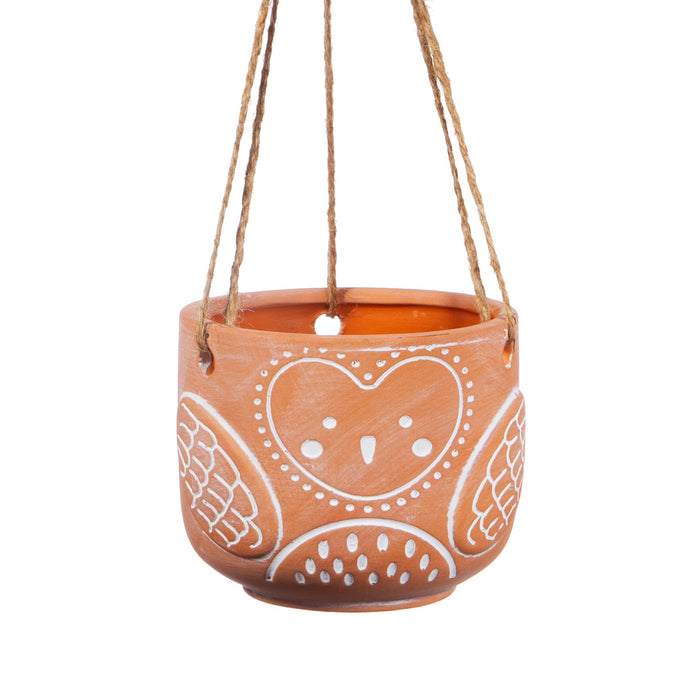 Olivia Owl Terracotta Hanging planter