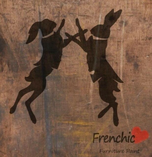 Boxing Hares Stencil