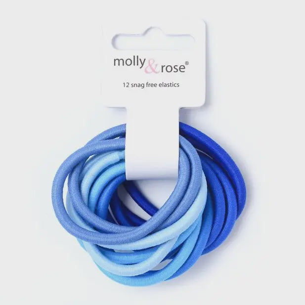 Elastics - Blue Mix - Card of 12 - 4mm Thick