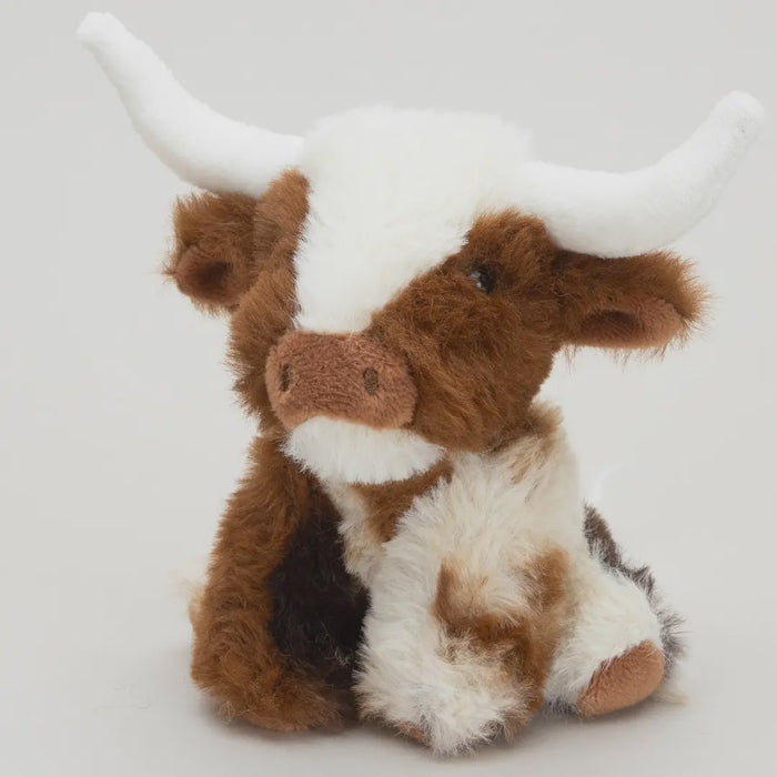 Texas Longhorn Highland Cream Brown Mini Soft Toy Cow 11cm