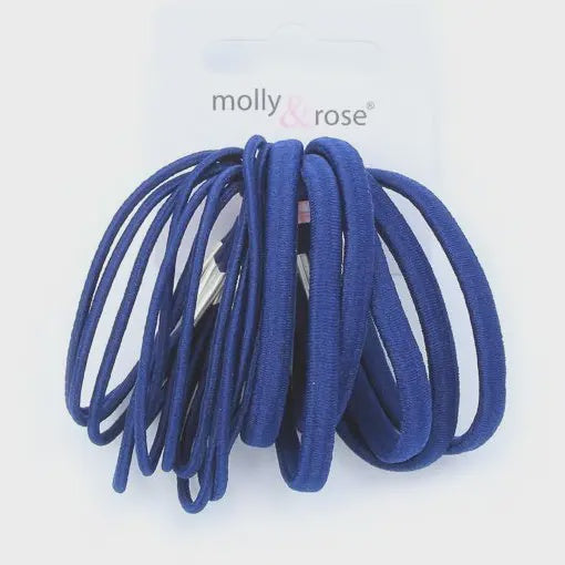 Elastics - Navy - Card of 18 - Mixed Thickness