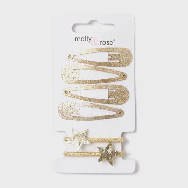 Gold Glitter Sleepies and 2 Star Elastics On A Card