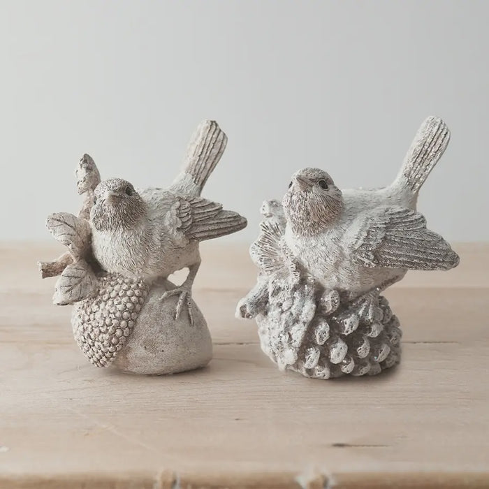 Birds with Acorn and Pinecone 10cm