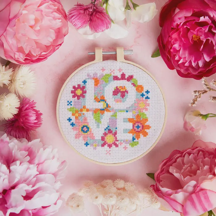 Simply Make Cross Stitch Craft Set - Love Flowers Design