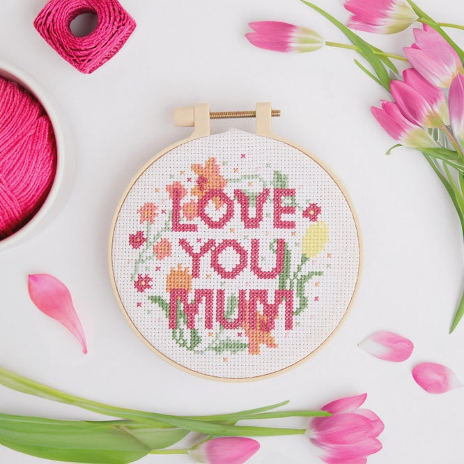 Simply Make Cross Stitch Kit - Love You Mum Simply Make Cross Stitch Kit - Love You Mum