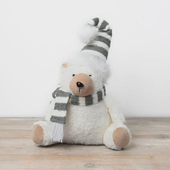Polar Bear Decoration with Scarf 38cm