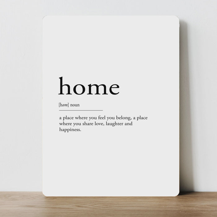 Definition of Home Love Laugh Happy Metal Sign Plaque