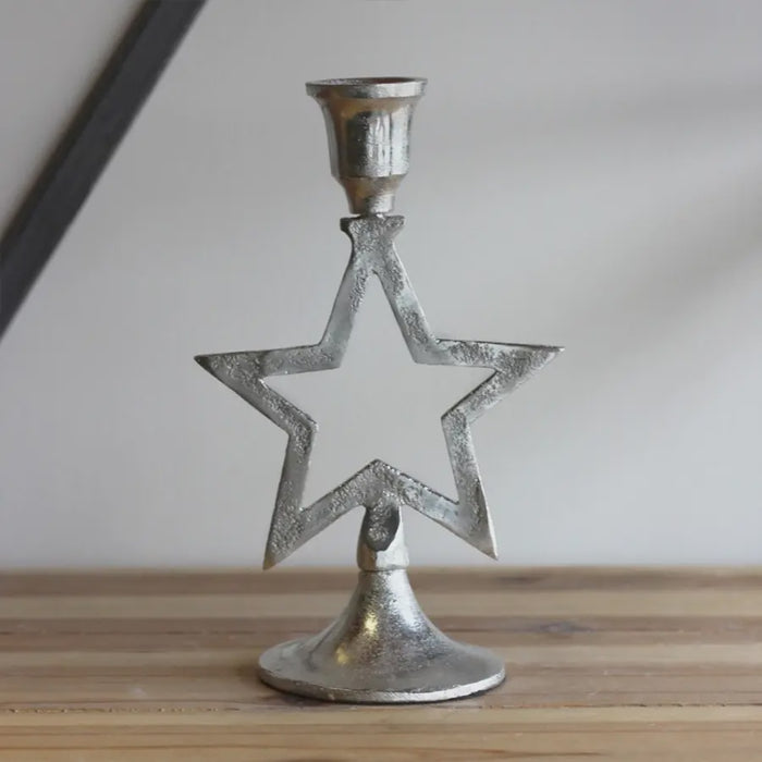 Metal Star Candle 19cm