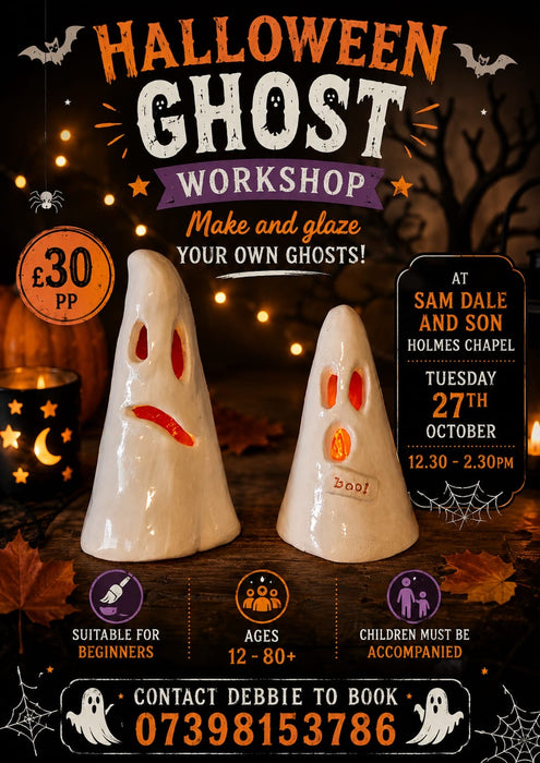 Halloween Air Dry Clay Ghosts -  Tuesday 27th October 12:30-2:30