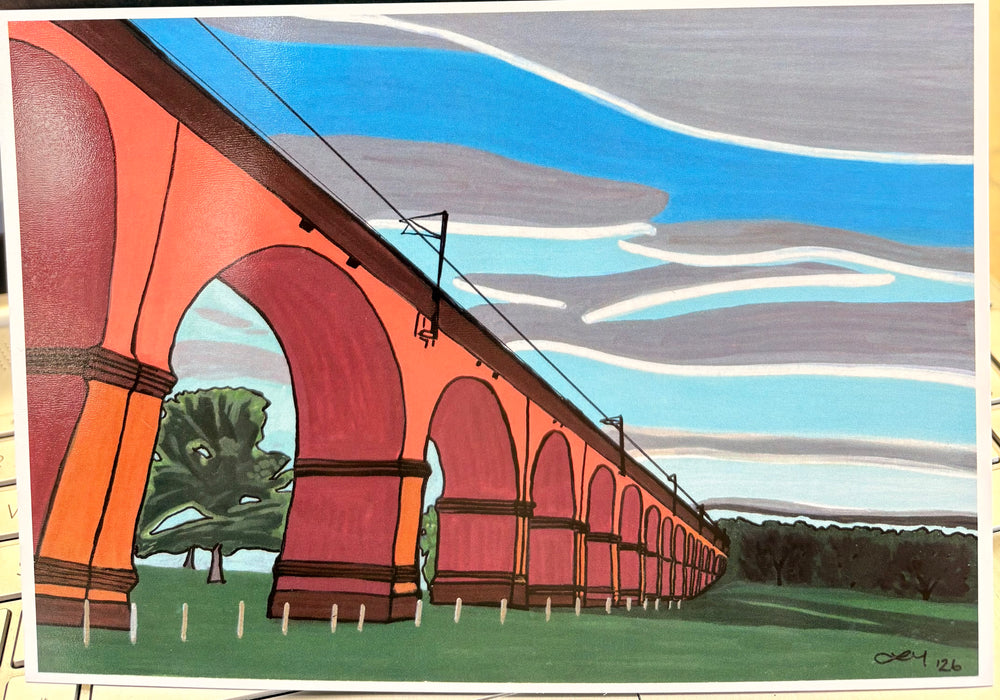 Twemlow Viaduct A5 Print Postcard Local Artist Laura Millar