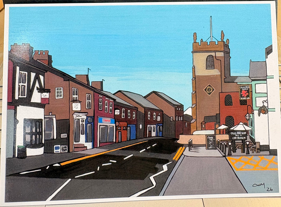 Holmes Chapel Village A5 Print Postcard Local Artist Laura Millar