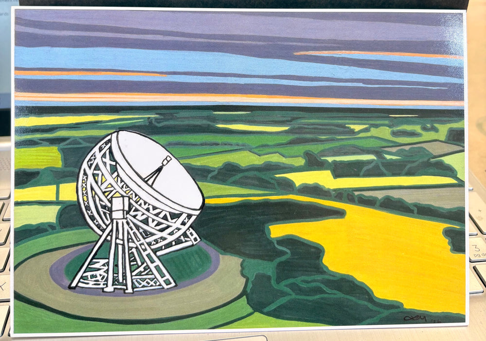 Jodrell Bank A5 Print Postcard Local Artist Laura Millar