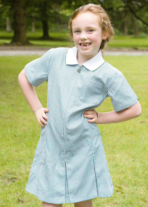 Green Gingham Summer Dress & Scrunchie
