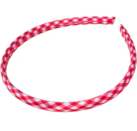 1cm Wide Recycled Red Gingham Aliceband