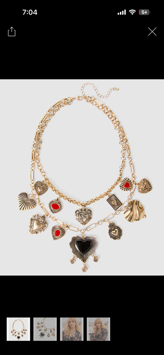 All Charmed Up - Antique Gold Layered Necklace