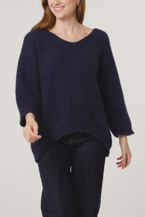 V Neck Fluffy Jumper