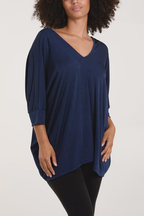 Double V Neck Mesh Top