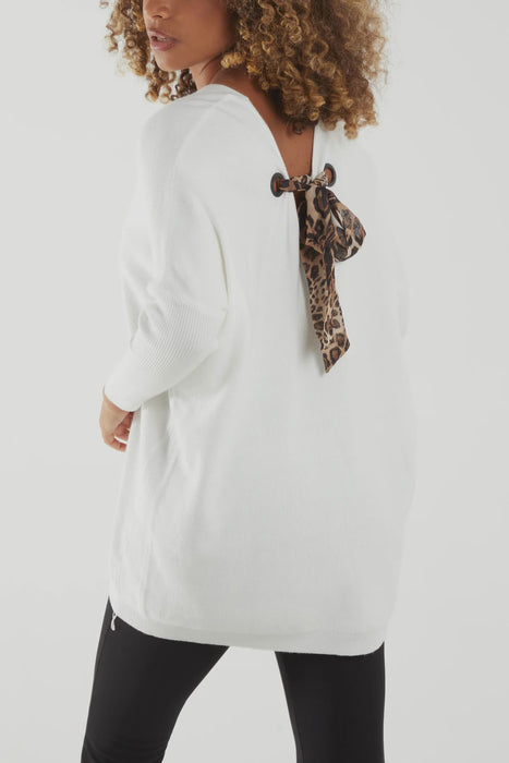 Leopard Back Bow Jumper